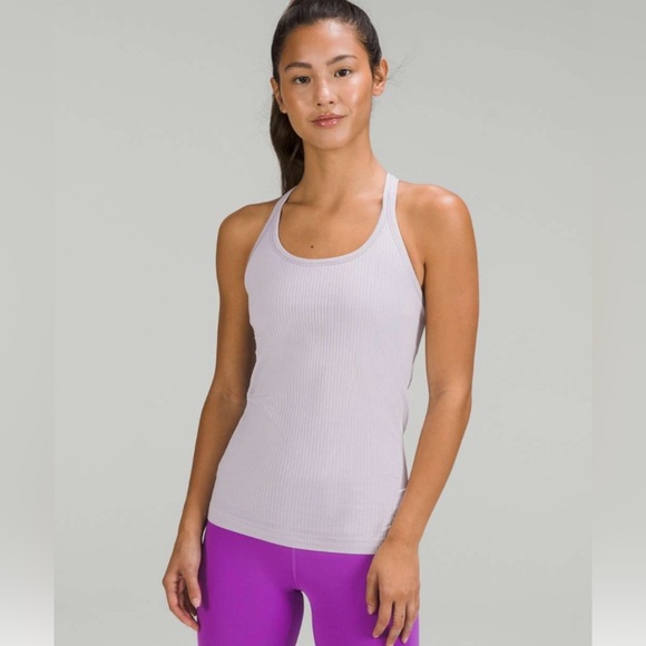 Lululemon Ebb to Street Racerback Tank Top Ribbed Faint Lavender - Picture 1 of 12